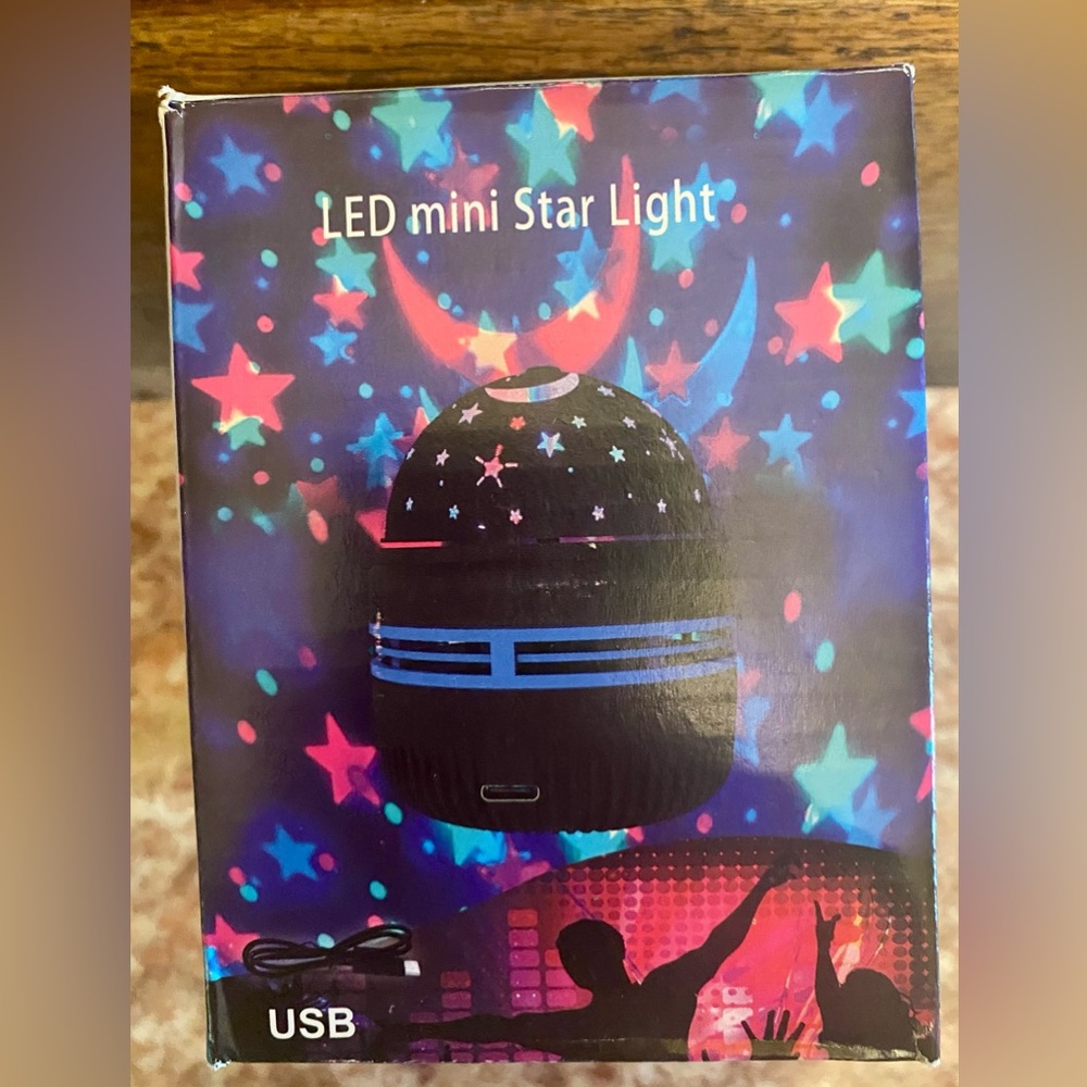 LED Mini Star Light Projector - Black with Multicolor Stars